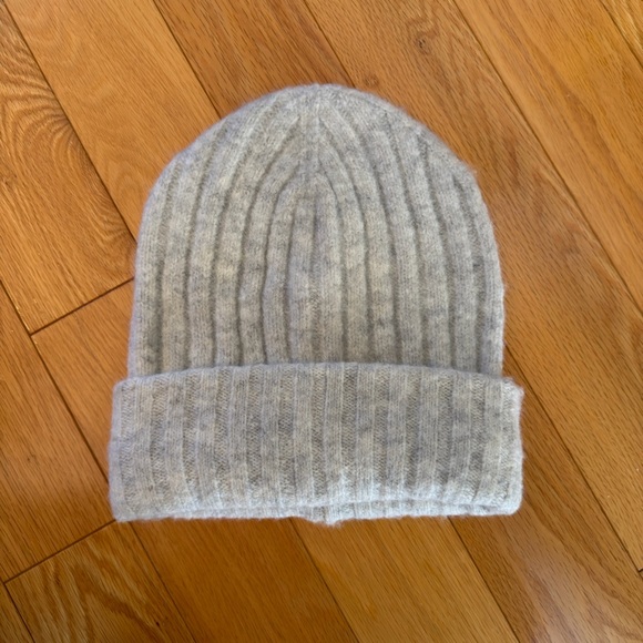 Maeve Gray Ribbed Knit Beanie - Picture 1 of 3